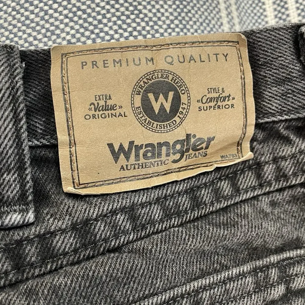 Vintage Y2K Wrangler Faded Black Jeans Mens 36x30 Relaxed Fit Straight Leg